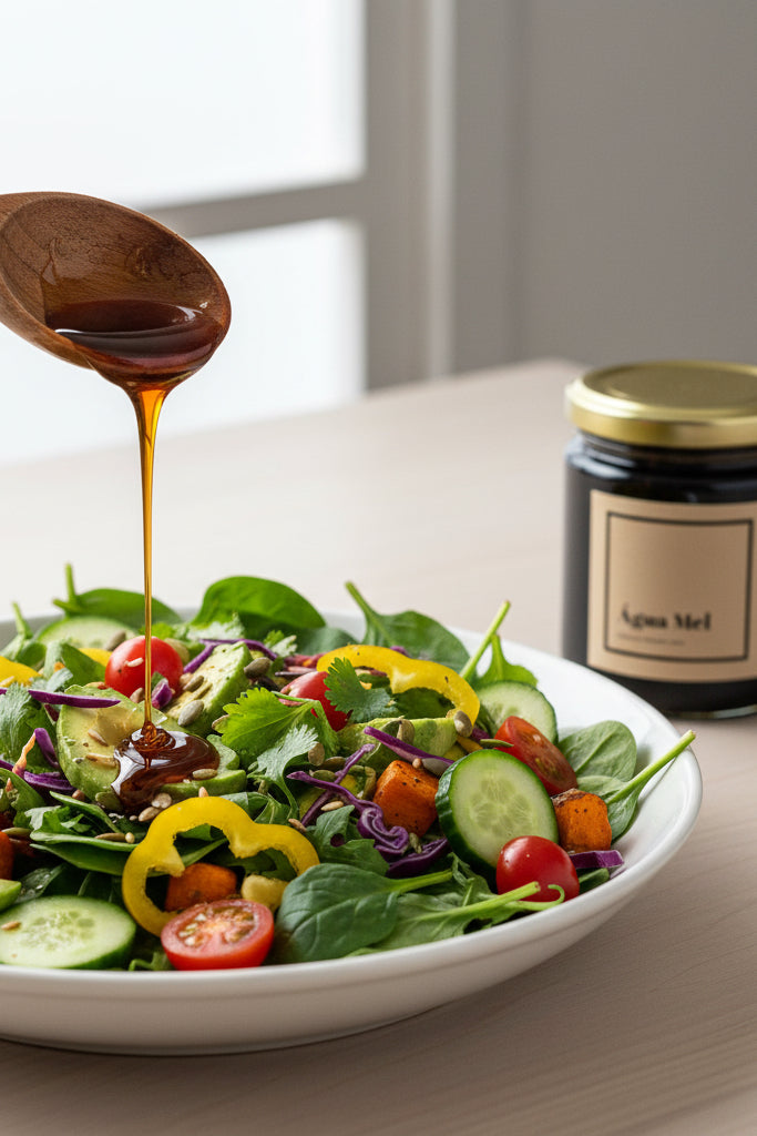 salada fresca  temperada com água mel 