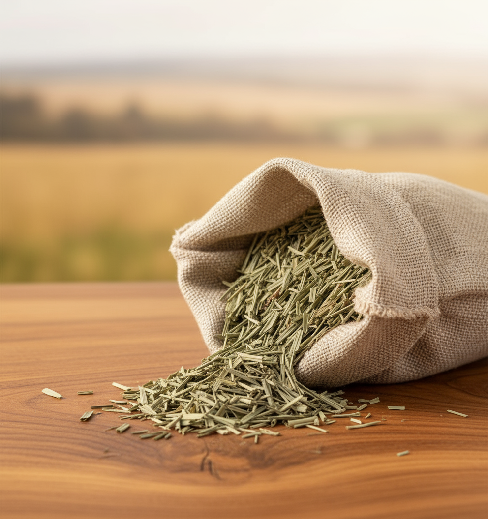 Detalhe da mistura de ervas aromáticas do Chá Príncipe Ti Sana