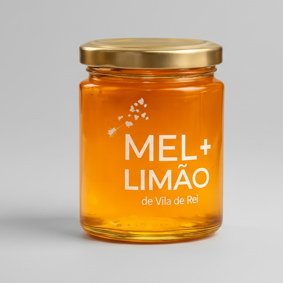frasco de mel natural com limão regional de Vila de Rei 